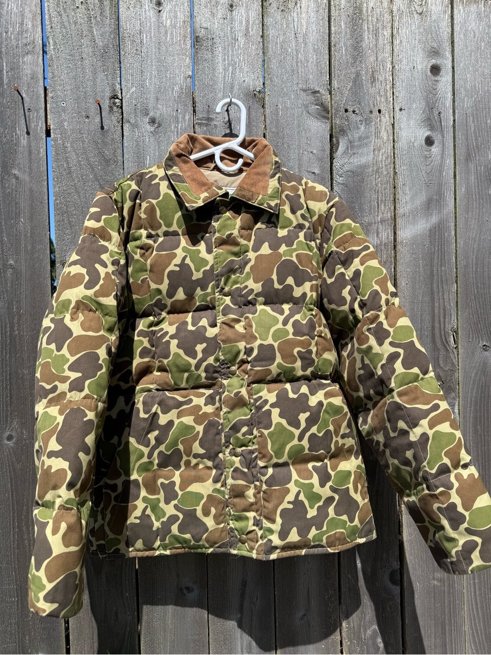 LL Bean vintage camouflage goose down jacket large